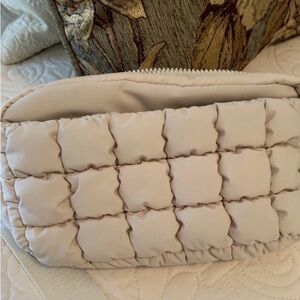 Small Cream Puffer Crossbody Bag